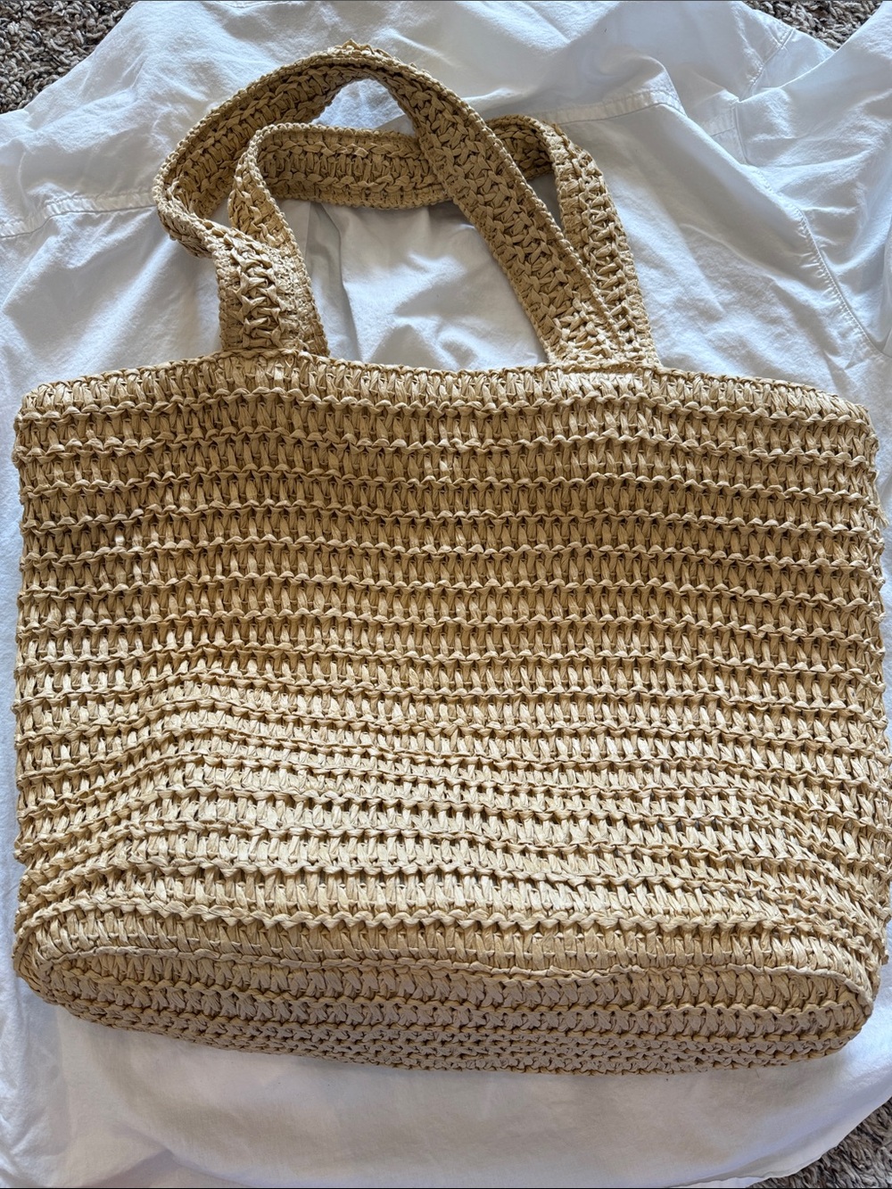 Woven Straw Tote Bag in Natural - Brand N/A